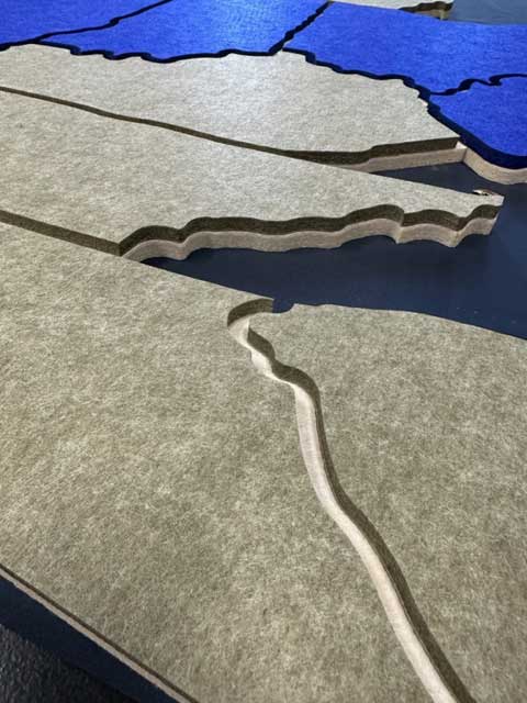 Exploring The World In Felt USA And World Maps Crafted From Acoustical 